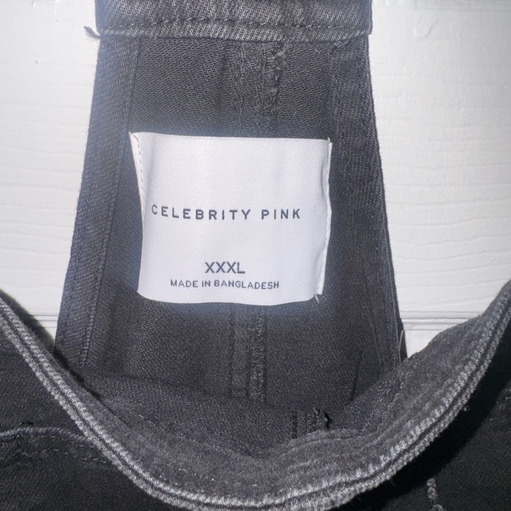 Celebrity Pink Women's Black Short Overalls - Picture 2 of 7
